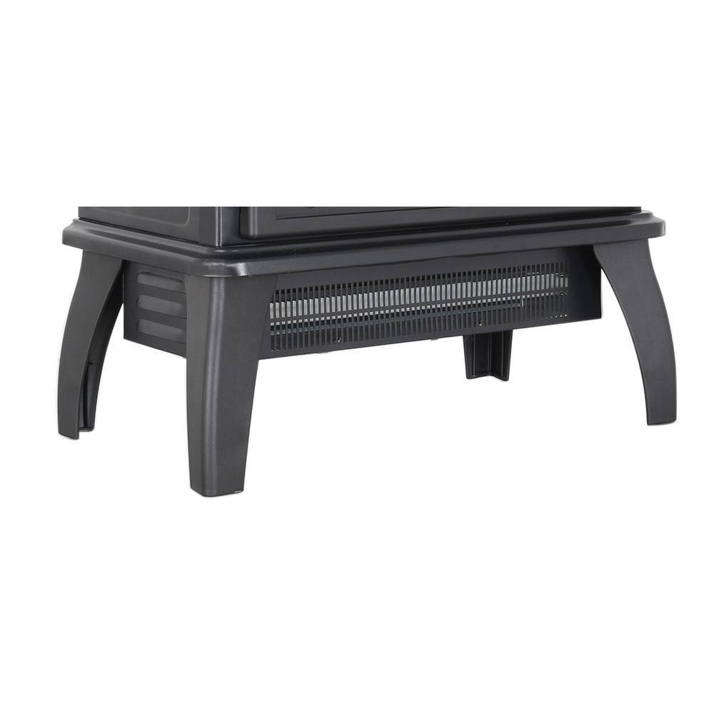 18 in. Freestanding Infrared Electric Fireplace with remote control in Black - Hercitys