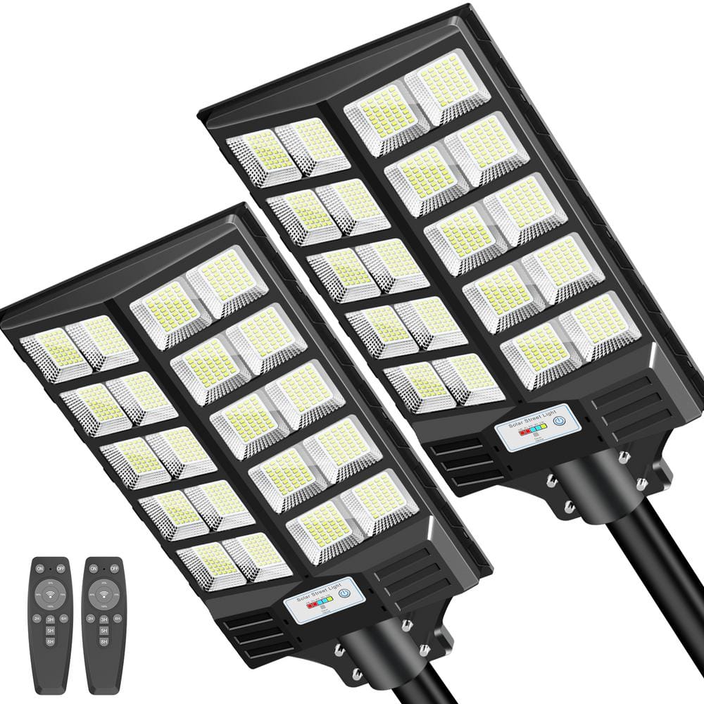 350-Watt Equivalent 300000 Lumens 240 Degree Black Motion Sensing Dusk to Dawn Integrated LED Area Light 2-Pack - Hercitys