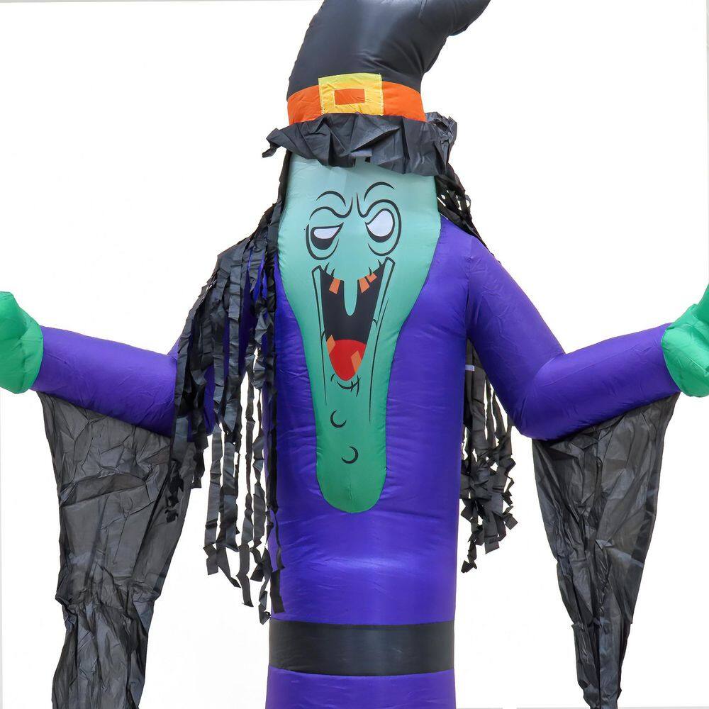 12 ft. Inflatable Halloween Witch, 4 White LED Lights- UL - Hercitys