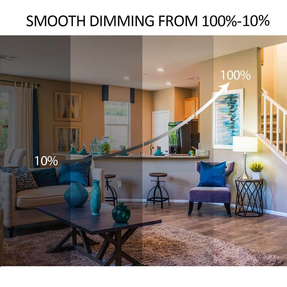 12-Pack 7.5 in. 90 CRI 3000K Warm White Dimmable Integrated LED Flush Mount Ceiling Light Disk Light - Hercitys