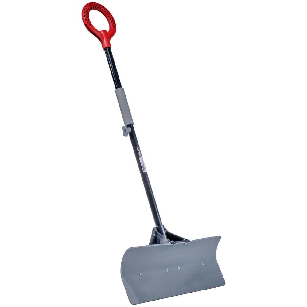 24 in. Steel Shaft/Plastic Handle Polyethylene Blade Powder-Coated Radius Heavy-Duty Lightweight Snow Plow Shovel - Hercitys