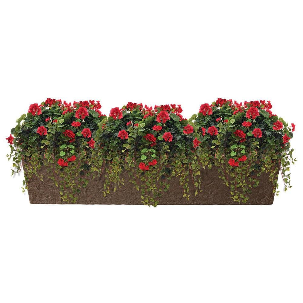 39 in. x 14.5 in. Monzonite Polyethylene Trough Planter - Hercitys