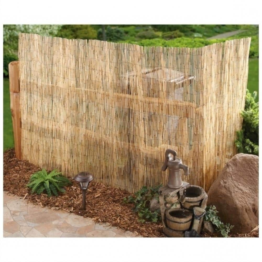 48 in. H x 168 in. W Natural Bamboo Reed Fence Panel - Hercitys