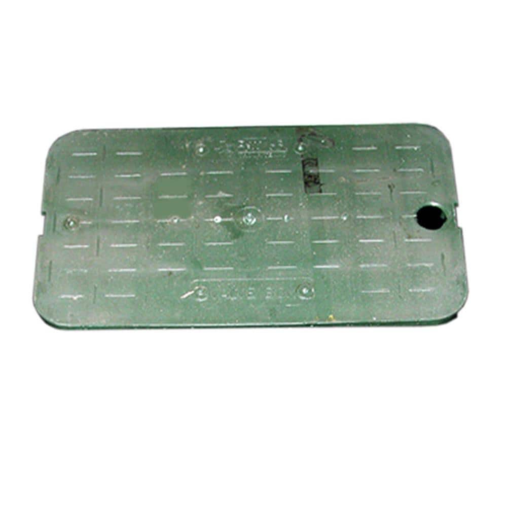10 in. x 15 in. Rectangular Water Meter Valve Box and Snap-In Lid (Black Box, Green Lid) - Hercitys
