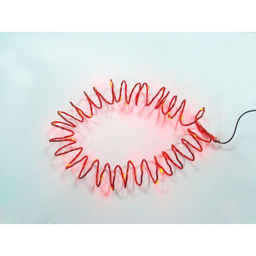 12 ft. Pre-Lit LED Battery Operated Red Single Braided Garland (Bundle of 2) - Hercitys