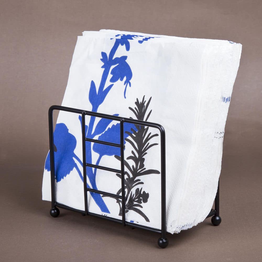 5.5 x 3.3 x 4.2 in. H Black Metal Wire Napkin Holder Kitchen Table Tissue Dispenser - Hercitys