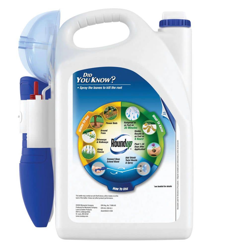 1 Gal. Weed and Grass Killer₄ with Sure Shot Wand, Use In and Around Flower Beds, Trees, and Driveways - Hercitys