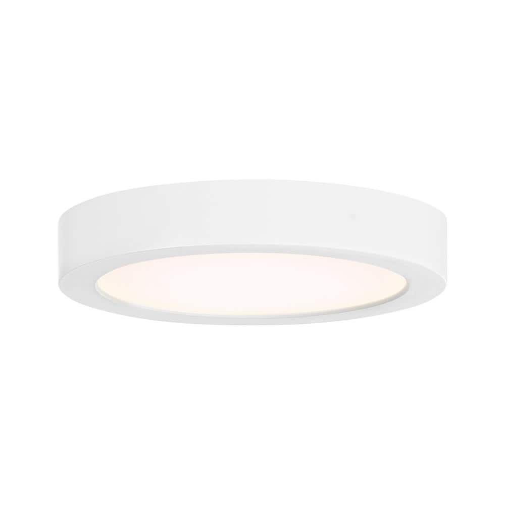 5.30 in. 10-Watt Modern White Integrated LED Flush Mount with Clear Shade - Hercitys