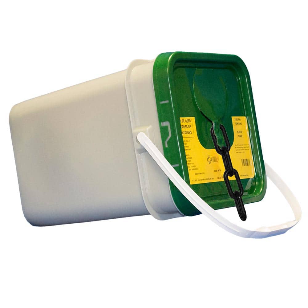 2 in. (#8, 51 mm) x 160 ft. Pail Black Plastic Chain - Hercitys