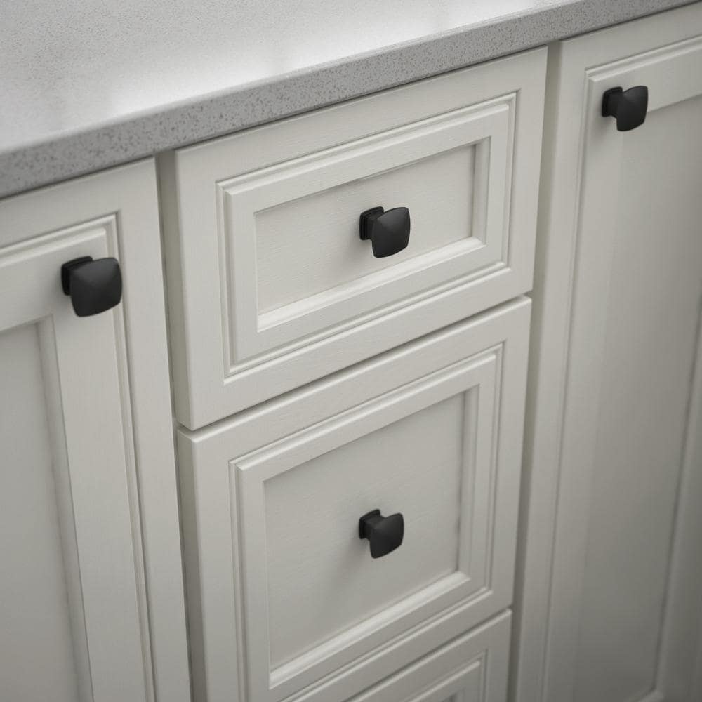 24-Pack Soft Square 1-1/4 in. (32 mm) Classic Matte Black Square Cabinet Knobs - Hercitys