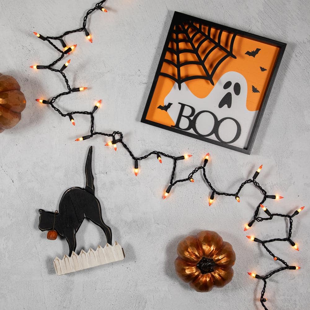 11.5 ft. Yellow and Orange Candy Corn Mini Halloween String Light Set, Black Wire (50-Count) - Hercitys