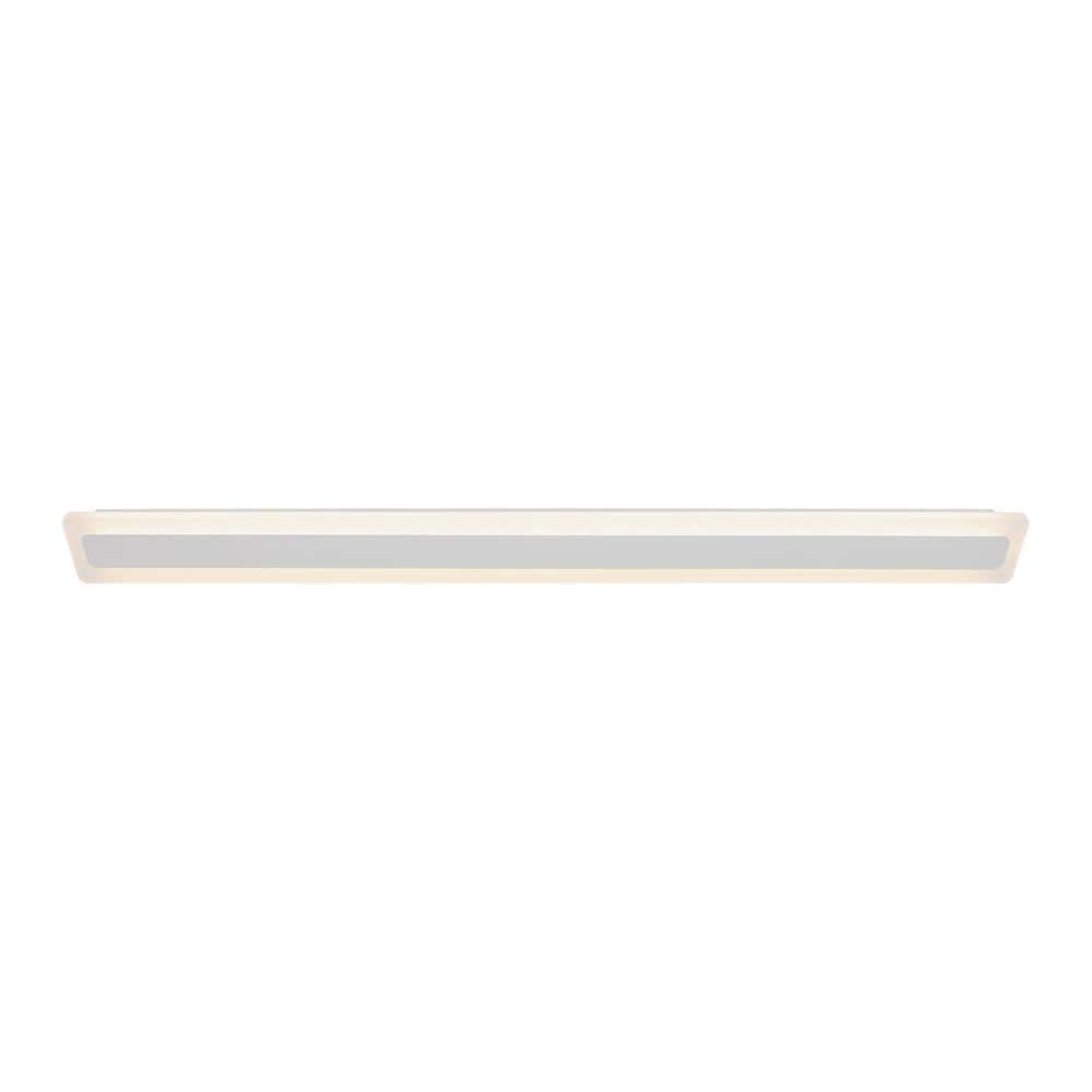 39.3 in. White Modern Rectangular Flush Mount Ceiling Light with 3-Color Integrated LED Light Source for Bedroom - Hercitys