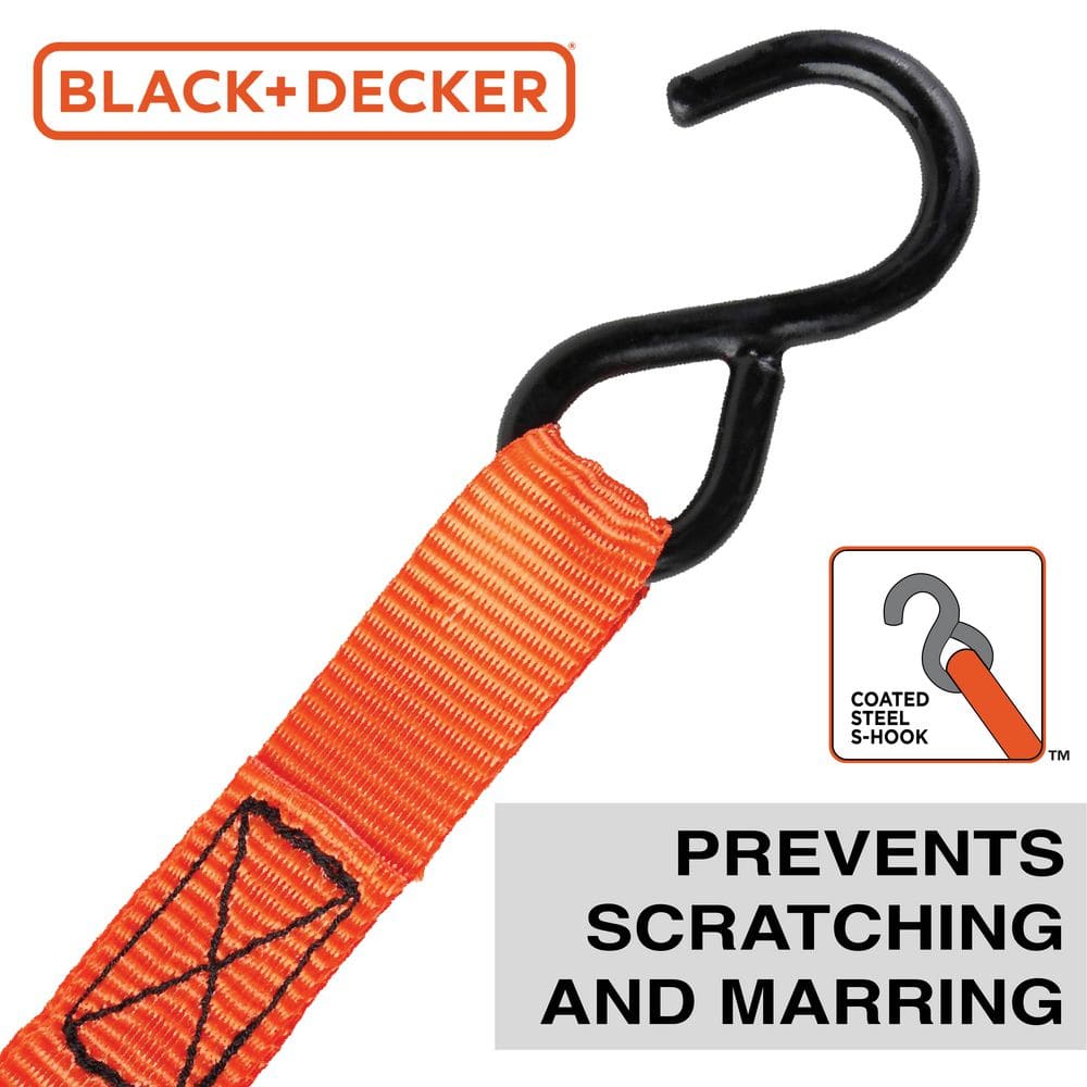 10 ft. x 1 in. Light Duty Ratchet Tie-Down Straps, 900 LB. Break Strength (4-Pack) - Hercitys