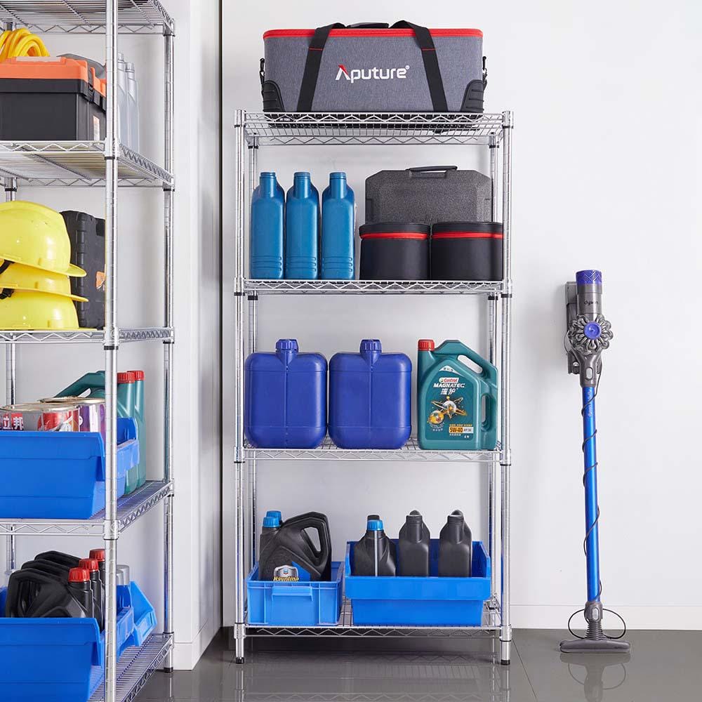 4 Tier Commercial Chrome Shelving Unit 18 in. x 30 in. x 59 in. - Hercitys