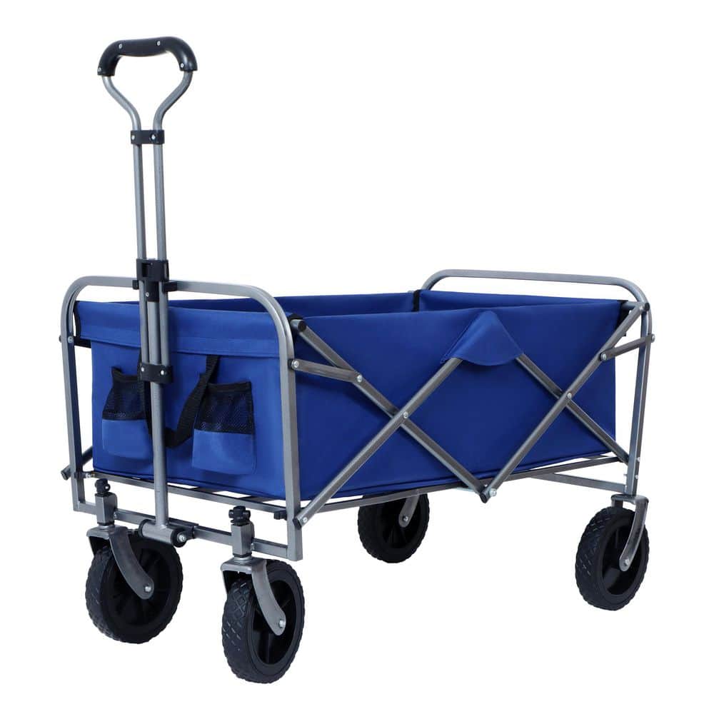 3.13 cu. ft. Steel Frame Garden Cart With 600D Oxford Fabric, for Shopping, Groceries, Apartment, Camping, Outdoor - Hercitys