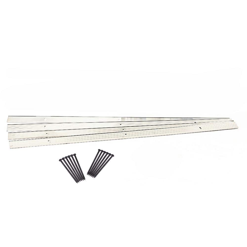 24 ft. x 4 in. Silver Aluminum Landscape Edging Project Kit (4 – 6 ft. pieces) - Hercitys