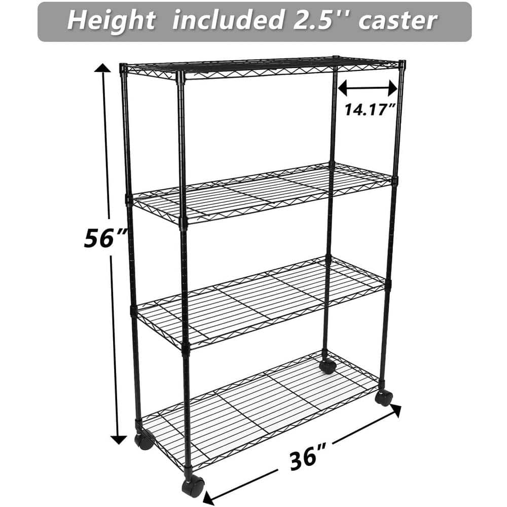 4-Tier Heavy Duty Storage Shelving Unit - Hercitys