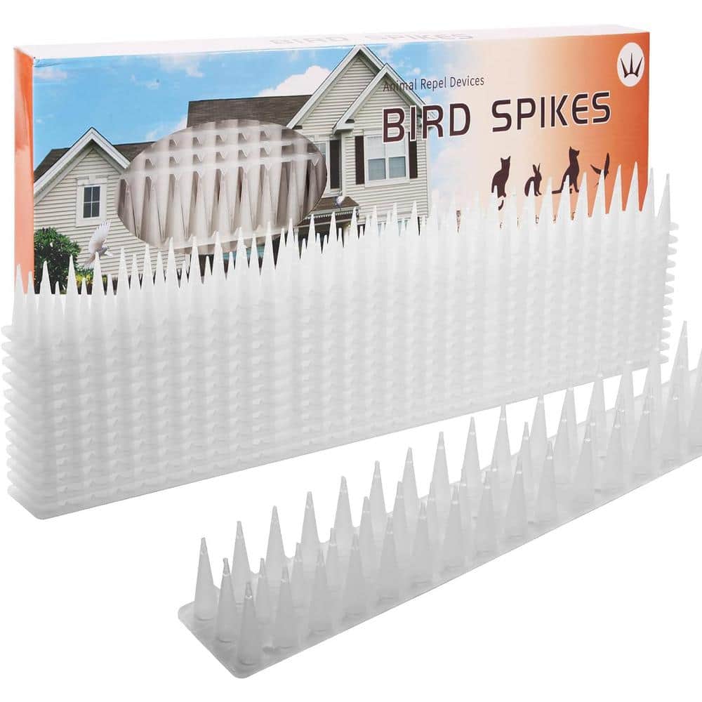 16.92 ft. Clear Plastic Bird Deterrent Spikes, Anti Bird Cat Defender Repellent, Outdoor Fence Spikes for Small Animals - Hercitys