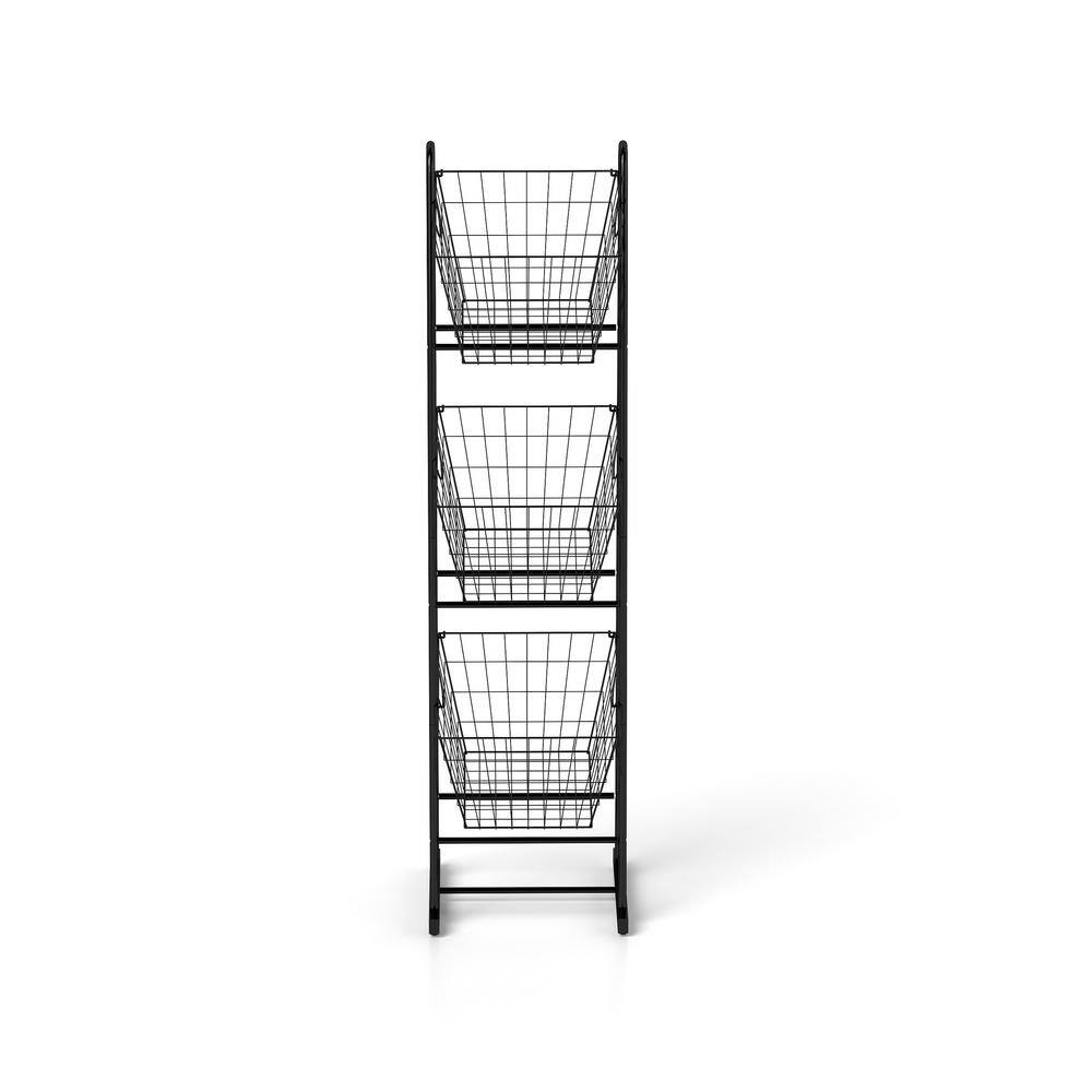 3-Tier Freestanding Metal Pantry Basket Organizer - Hercitys