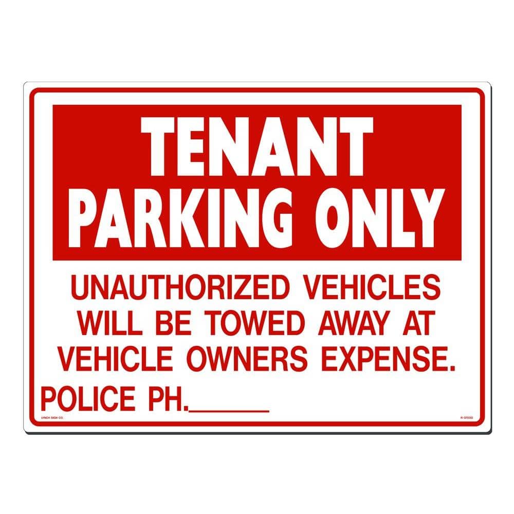 24 in. x 18 in. Tenant Parking Sign Printed on More Durable, Thicker, Longer Lasting Styrene Plastic - Hercitys