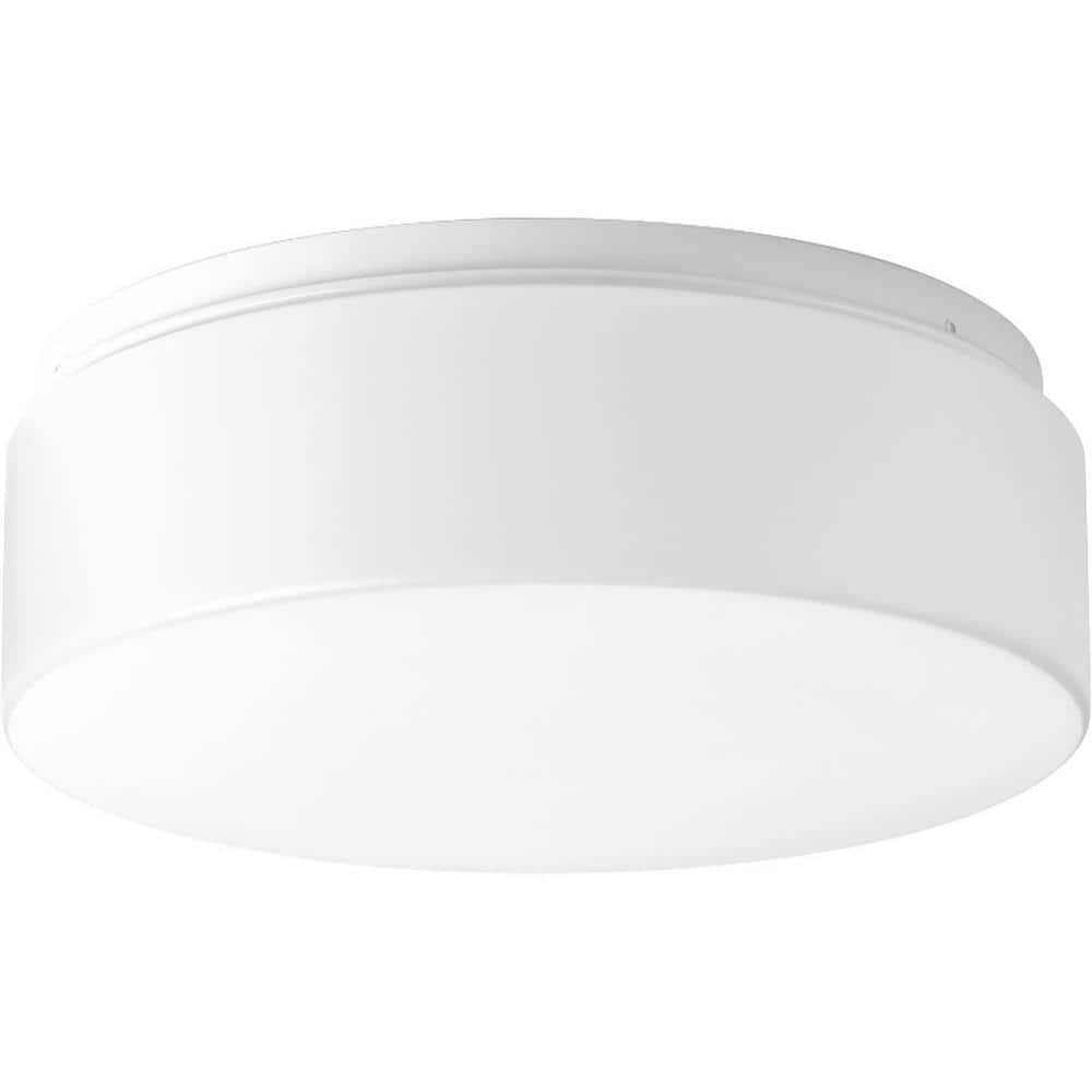 11 in. LED Drums 21-Watt White Integrated LED Flush Mount for Garage and Pantry - Hercitys