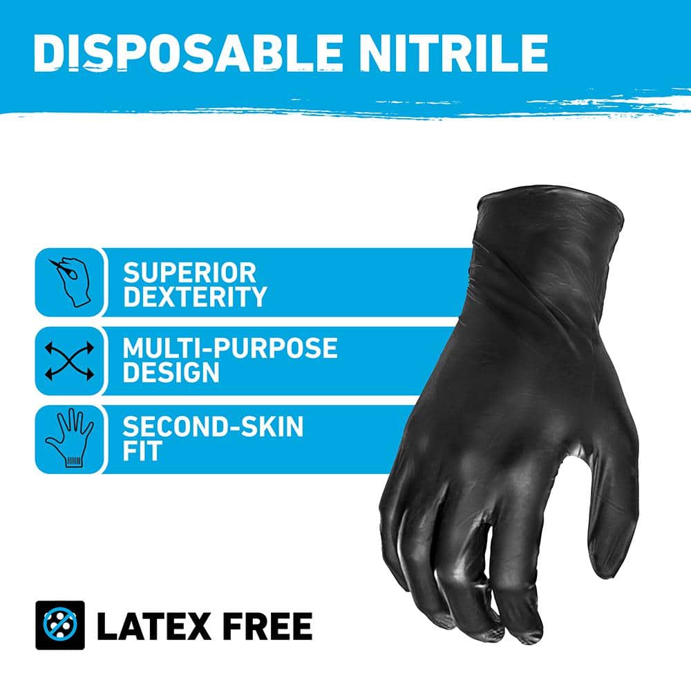 100-Count 4mil Disposable Nitrile Work Gloves – Large - Hercitys