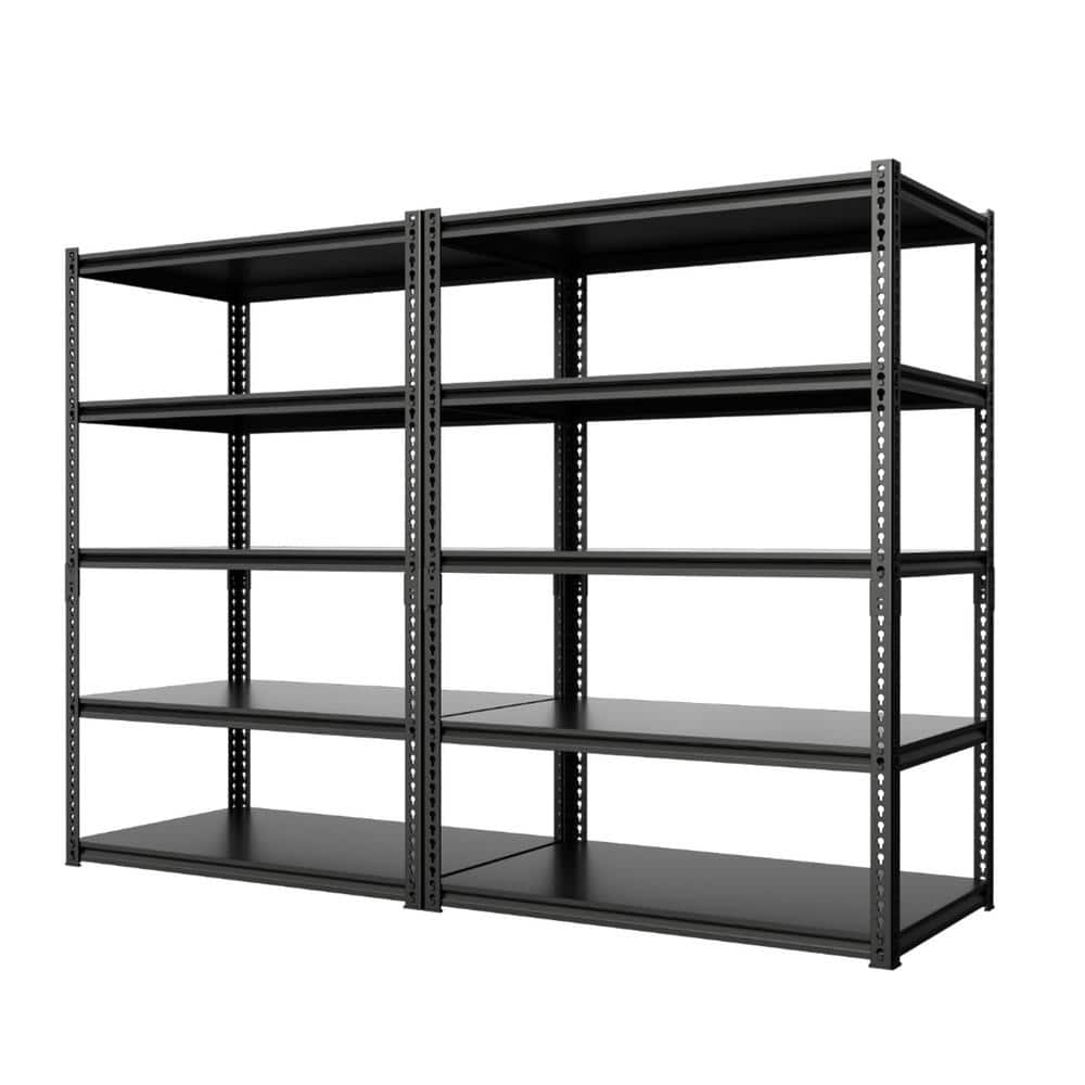 5-Tier Storage Shelves 36 in. W x 18 in. D x 72 in. H Metal Shelving Storage Racks Outdoor Storage Cabinet, 2-Pack - Hercitys
