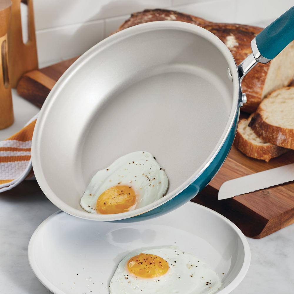 14.5 in. Aluminum Nonstick Create Delicious Frying Pan with Helper Handle in Gray Shimmer - Hercitys