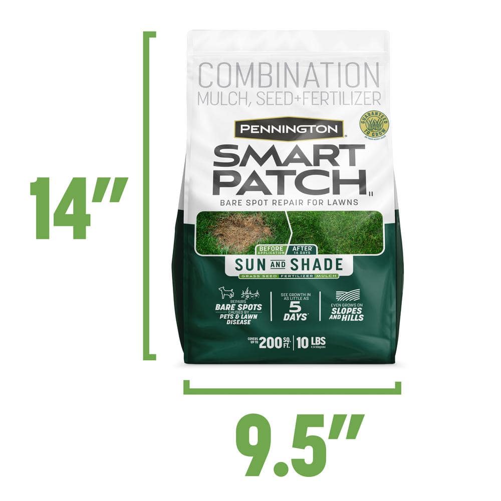 10 lbs. Smart Patch Sun and Shade West Grass Seed with Mulch, Fertilizer - Hercitys