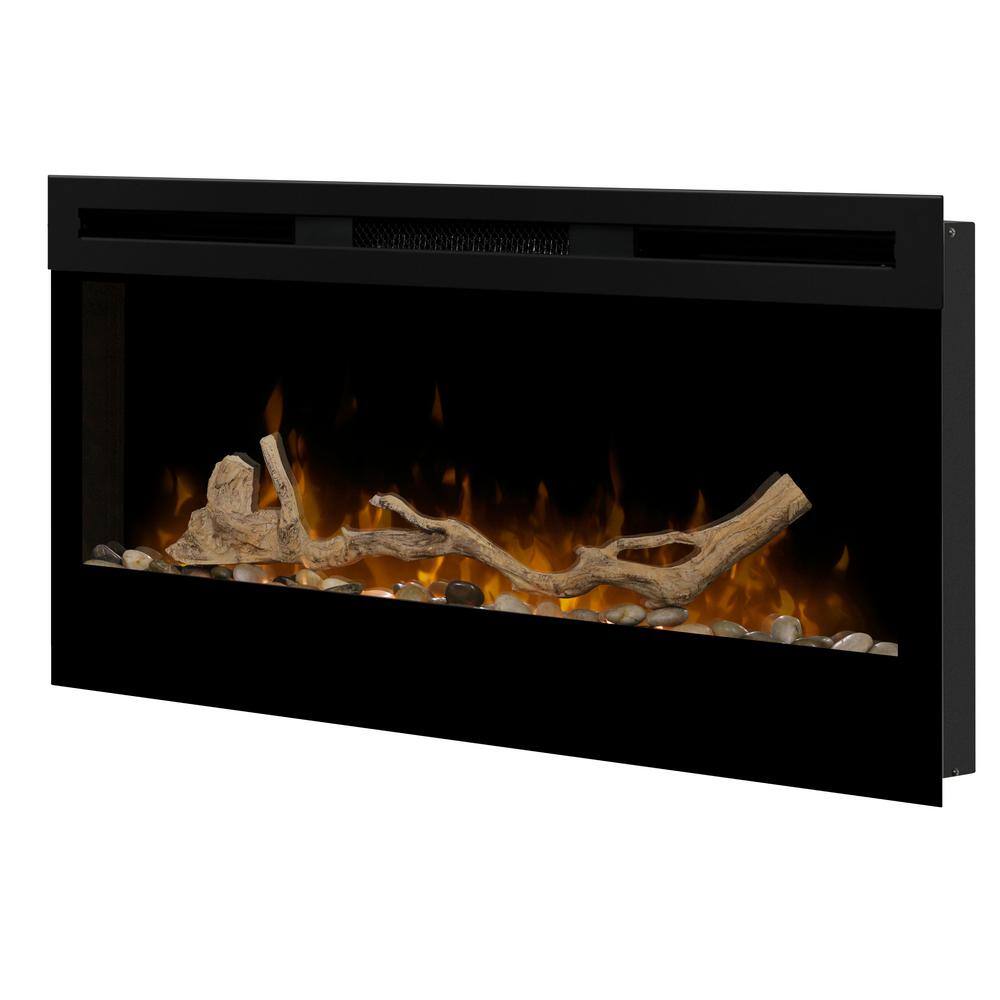 34 in. Linear Driftwood and River Rock Accessory for Dimplex Wall Mount Fireplace - Hercitys