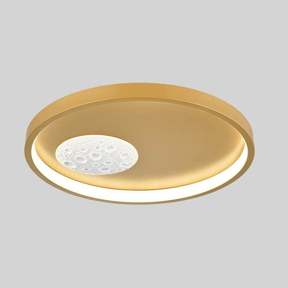 31 in. 1-Light Gold Flush Mount with No Glass Shade and No Bulbs Included 1-Pack - Hercitys