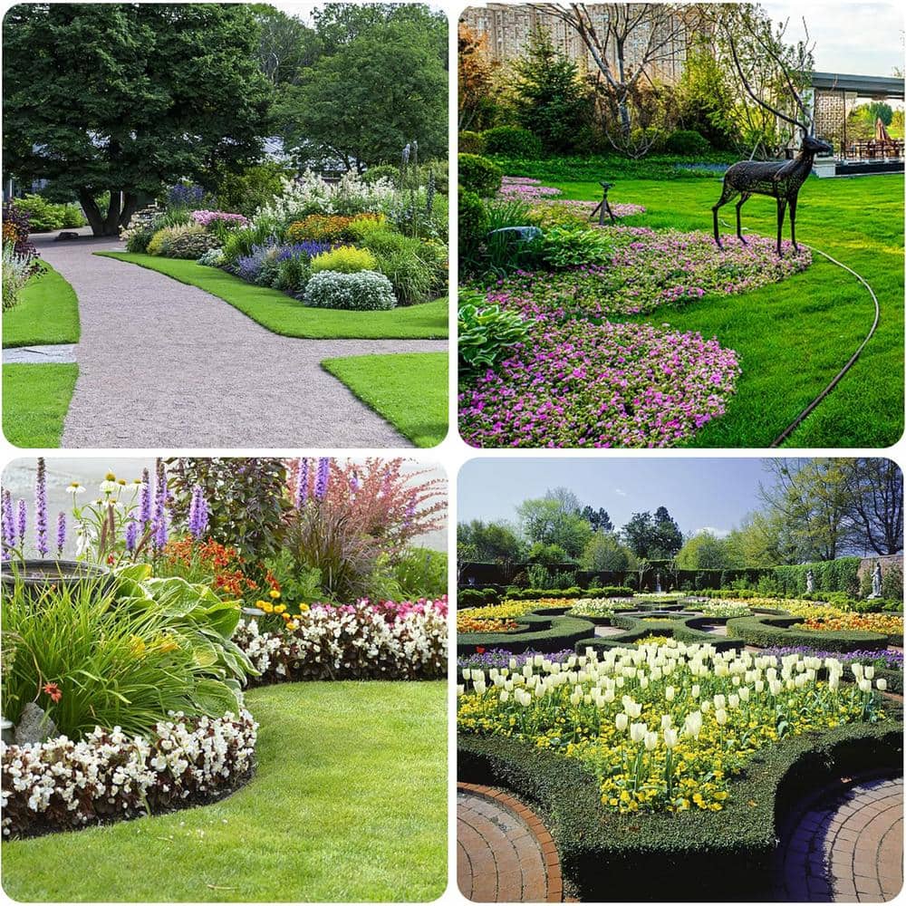 10 in. W x 80 ft. L Black Recycled Flexible HDPE Coiled Terrace Board Landscape Edging Against Invading Weeds - Hercitys