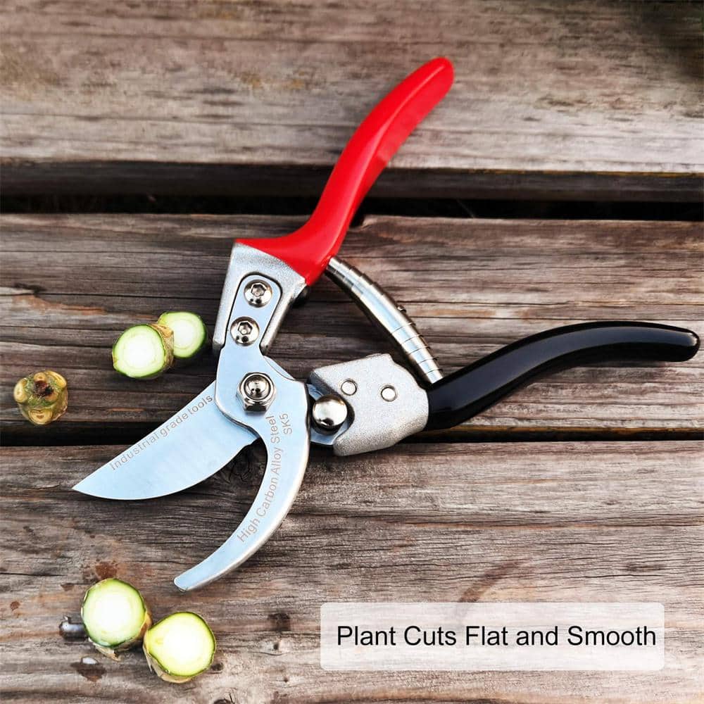 1.5 in. Pruning Shears Red Garden Professional Bypass - Hercitys