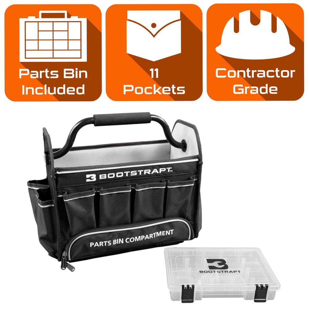 15 in. Contractor’s Tote Bag with Integrated Parts Bin Compartment - Hercitys