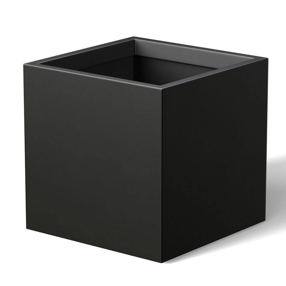 12 in. Medium Charcoal Black Concrete Square planter / Pot with drainage holes - Hercitys