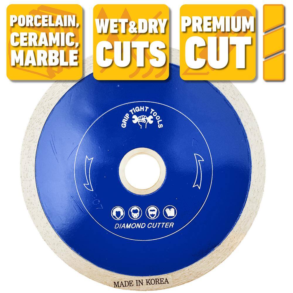4 in. Premium Continuous Rim Tile Cutting Diamond Blade for Cutting Porcelain, Ceramic and Marble (3-Pack) - Hercitys