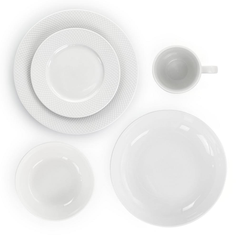 18-Piece Maisy White Porcelain Dinnerware Set (Service for 4) - Hercitys