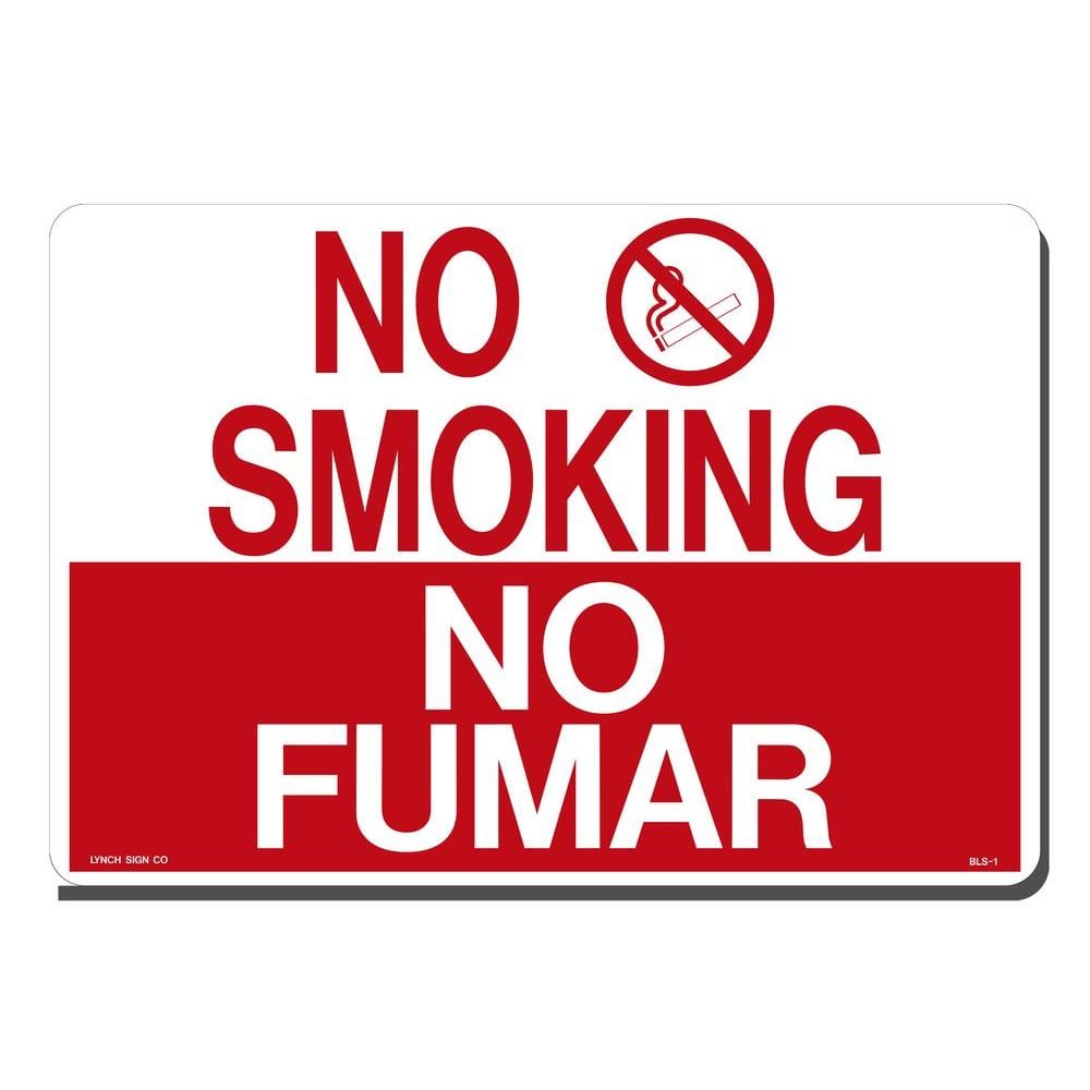 14 in. x 10 in. No Smoking – No Fumar Sign Printed on More Durable, Thicker, Longer Lasting Styrene Plastic - Hercitys