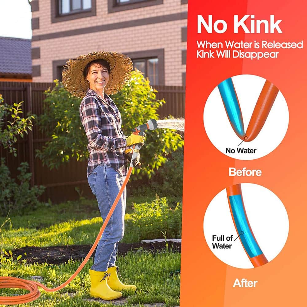 1/2 in. x 100 ft. Heavy-Duty, Flexible and Light-Weight Water Hose, Burst 600 PSI, Kink-less Hybrid Rubber Hose - Hercitys