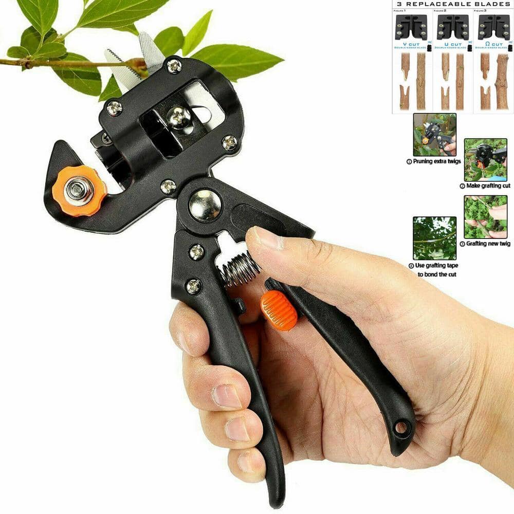1.57 in. Carbon Steel Blade Tree Pruner Pruning Shears Garden Grafting Knife Tool Set Kit Fruit Tree Scissor Cutter - Hercitys