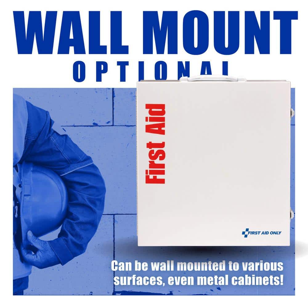 100-Person, 3-Shelf Metal ANSI B Plus First Aid Cabinet with Medications - Hercitys