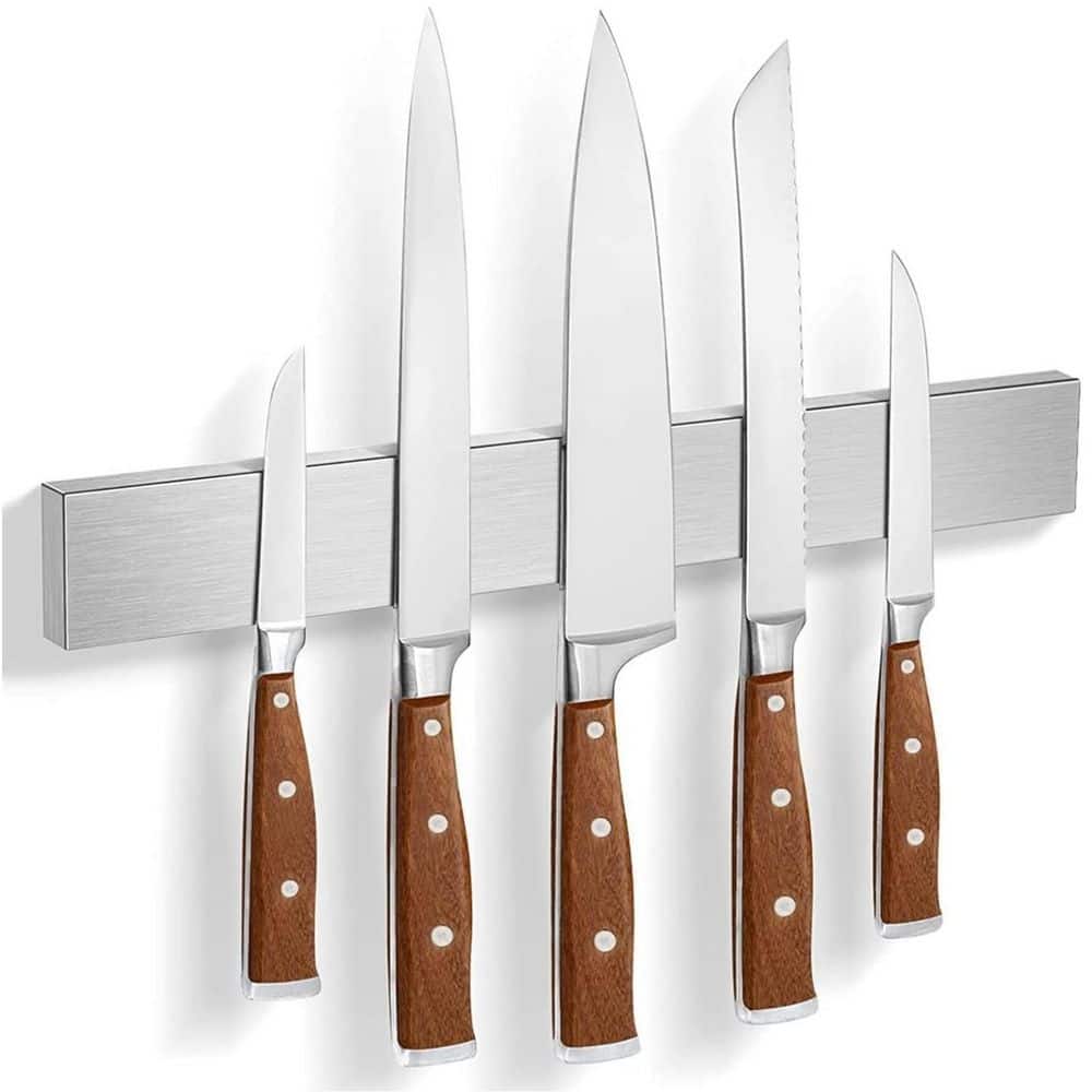 12-Knife 24 in. Stainless Steel Magnetic Knife Bar, Magnetic Knife Strip for Kitchen Organization - Hercitys