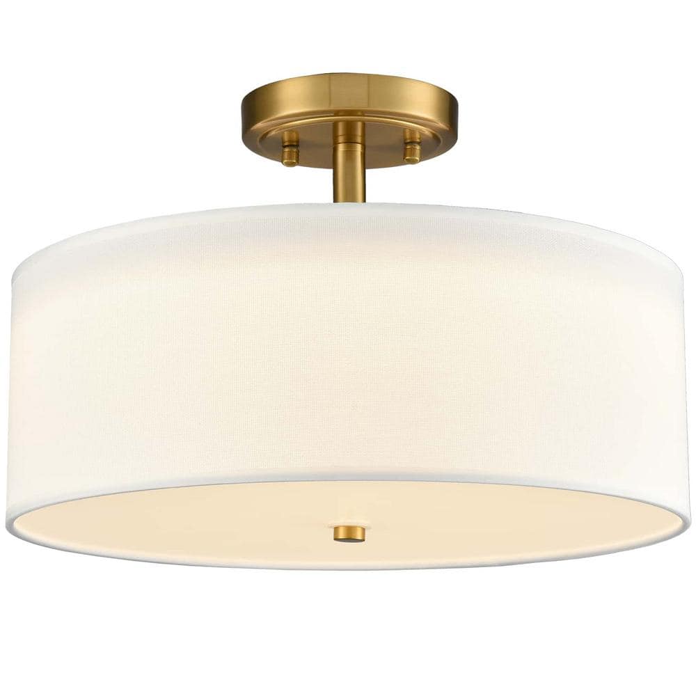 18.11 in. 0-Light Gold Flush Mount with No Glass Shade and No Light Bulb Type Included (1-Pack) - Hercitys