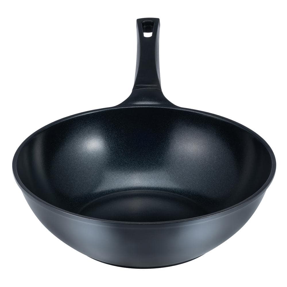 12 in. Aluminum Wok with Smooth Ceramic Non-Stick Coating (100% PTFE and PFOA Free) – Vulcan black - Hercitys