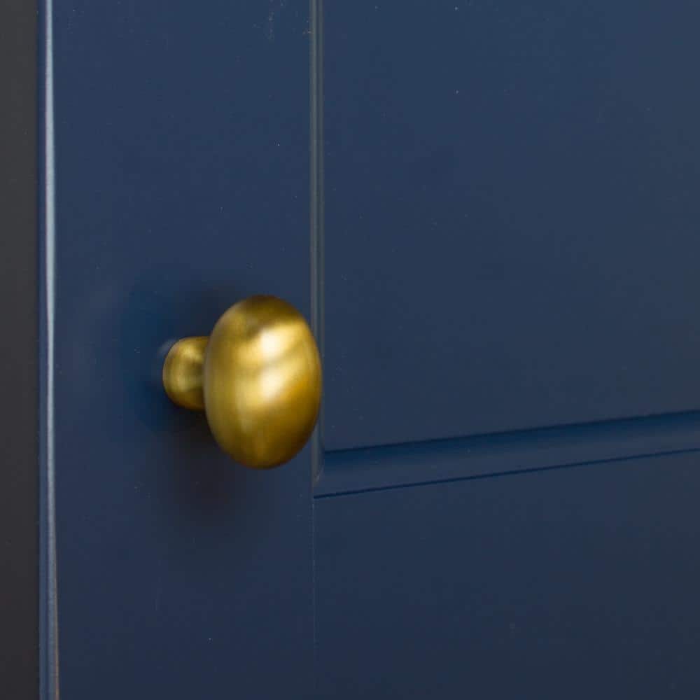 1-1/8 in. Dia Satin Gold Classic Oval Cabinet Knob (10-Pack) - Hercitys