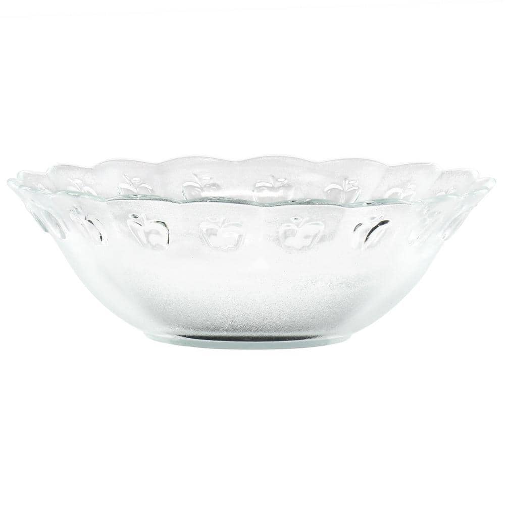 12 Piece Apple Delight Textured Glass Dinnerware Service Set For 4 in Clear - Hercitys