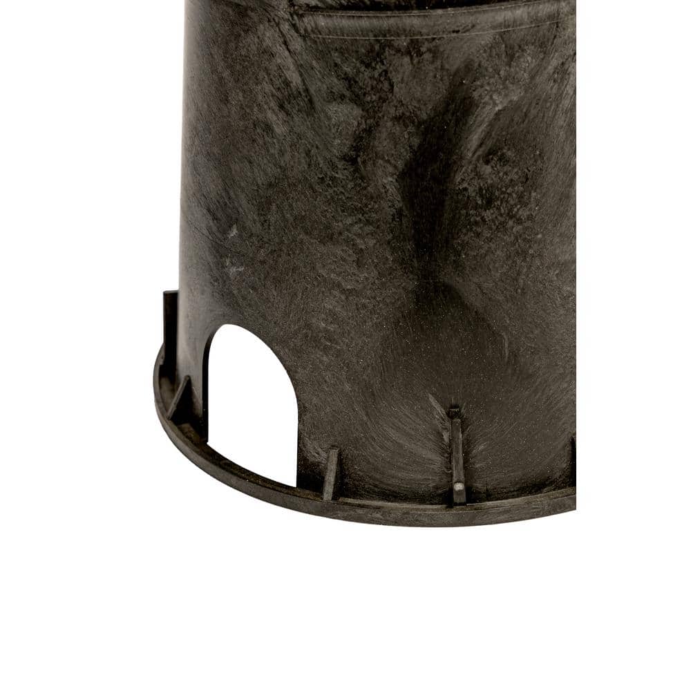 10 in. Round Irrigation Valve Box and Lid, Black Box, Green Lid - Hercitys