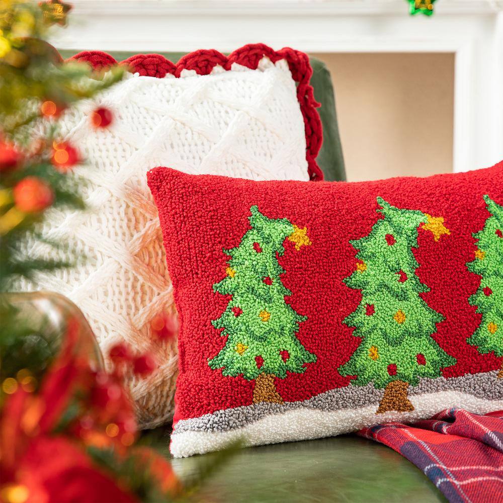 12 in. H Hooked Bent Trees Pillow - Hercitys