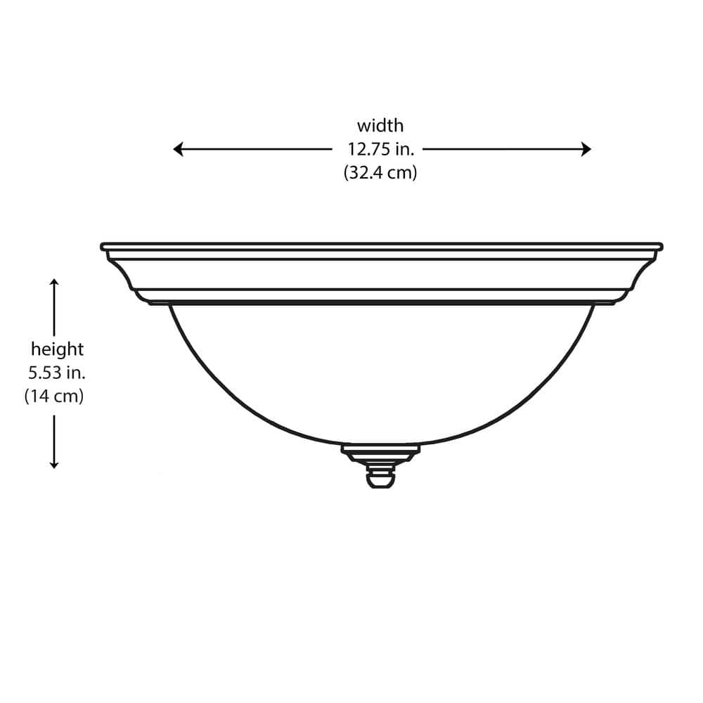 12.75 in. 2-Light Black Flush Mount Ceiling Light Fixture with Frosted Glass Shade (2-Pack) - Hercitys