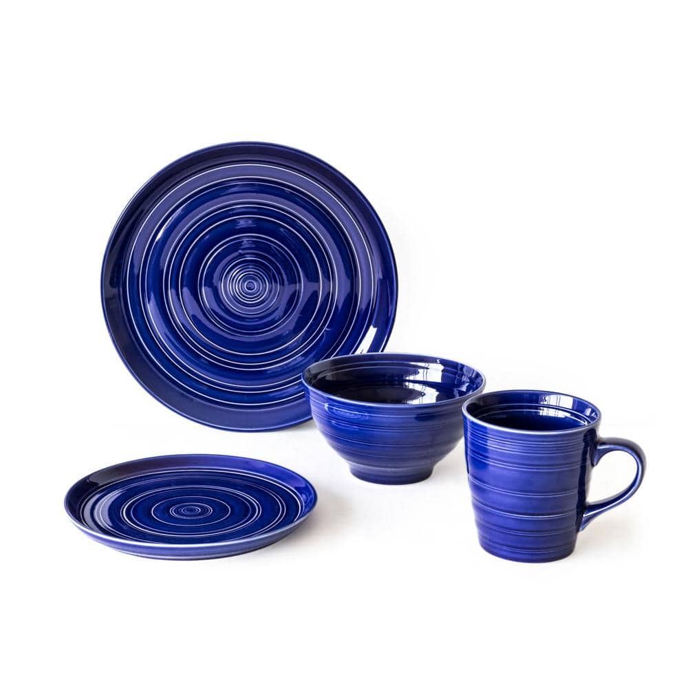 16-Piece Casual Blue Dinnerware Set (Service for 4) - Hercitys